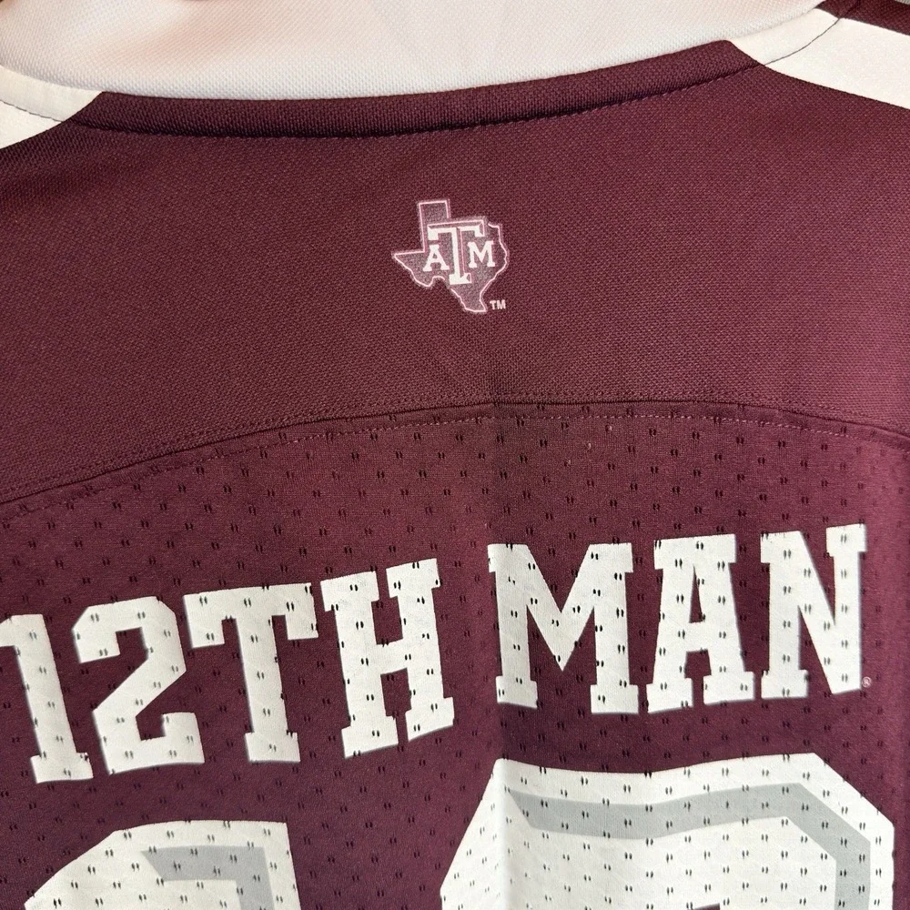 adidas Texas A&M Aggies Maroon SEC 12th Man Football Jersey #12 Size M